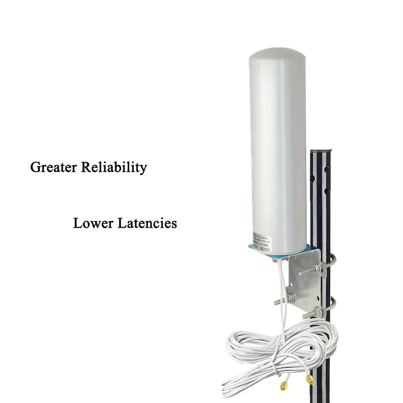 Antena Omni-Directional al aire libre 4G LTE para Router Modem Gateway, 2X2 Antenas MIMO con alta ganancia 28dBi/ Conector macho SMA/ 5 metros de cable