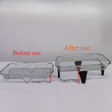 Juego de Accesorios para Freidora de Aire de Acero Inoxidable de 8 Piezas: Estante Apilable, Pinzas y Alfombrilla Elevadora - Estante de Tres Niveles Saludable para Freidoras de Doble Cesta, Lavavajillas Seguro, Compatibilidad con Horno, Olla Presión y l