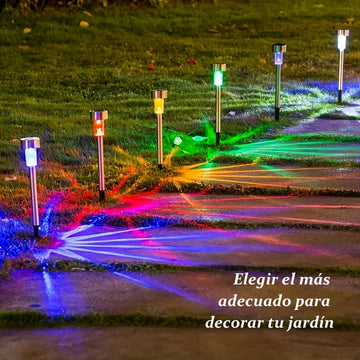 8/10/12 piezas de luces LED solares, luces decorativas exteriores de acero inoxidable con energía solar IP44, ideales para patios, céspedes, caminos, terrazas y jardines, decoración de senderos y fiestas festivas