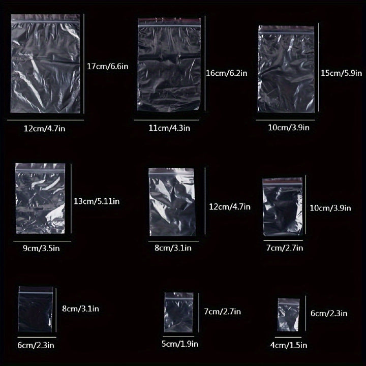 100 bolsas de celofán transparente con cierre hermético, estilo contemporáneo, organizador de almacenamiento para cocina y hogar, material plástico, para canastas, cajas, contenedores y organizadores del hogar