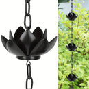 1pc Cadena de Lluvia Extra Larga de 51.2 Pulgadas - Elegante para Canaletas y Desagües, Decoración Exterior con Diseño Intrincado en Hojas, Material Resistente al Clima - Fácil Instalación con Eslabones, Ideal para Jardín y Patio
