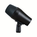 Micrófono Premium para Bajo con Montura de Clip - Alimentado por USB, Conector XLR para Instrumentos de Baja Frecuencia y Actuaciones En Vivo, Aleación de Aluminio Negra