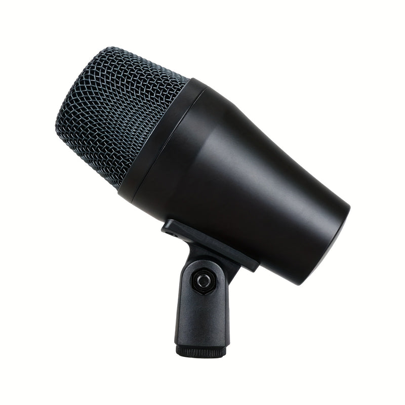 Micrófono Premium para Bajo con Montura de Clip - Alimentado por USB, Conector XLR para Instrumentos de Baja Frecuencia y Actuaciones En Vivo, Aleación de Aluminio Negra