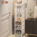 Organizador de zapatos blanco de varios niveles - Diseño vertical ahorrador de espacio con estantes abiertos, fácil de armar, ideal para entrada, sala, habitación o cocina | Estante de almacenamiento blanco elegante | Barras de soporte de metal, organiza