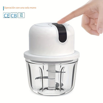 Picadora de ajo eléctrica inalámbrica USB de 350ML multifunción para picar ajo pequeño, picadora de ajo, picadora de pimienta, chile, nueces, molinillo de carne, procesador de alimentos / picadora de verduras, chile, carne, procesador de alimentos