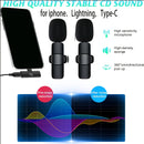Microfono sin varillas Lavalier Profesional, Compatible con iPhone iPad Cargador Tipo-C - 2 Piezas Plug-and-Play para Grabación y Entrevistas, Reducción de Ruido Automática, Mini Micrófono Clip-On con Estuche de Carga, Compatibilidad con Laptop