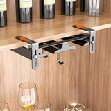Soporte para copas de vino de acero inoxidable, colgado al revés, no se requiere taladrar, estante de almacenamiento para copas de vino para uso doméstico, accesorios de vino.