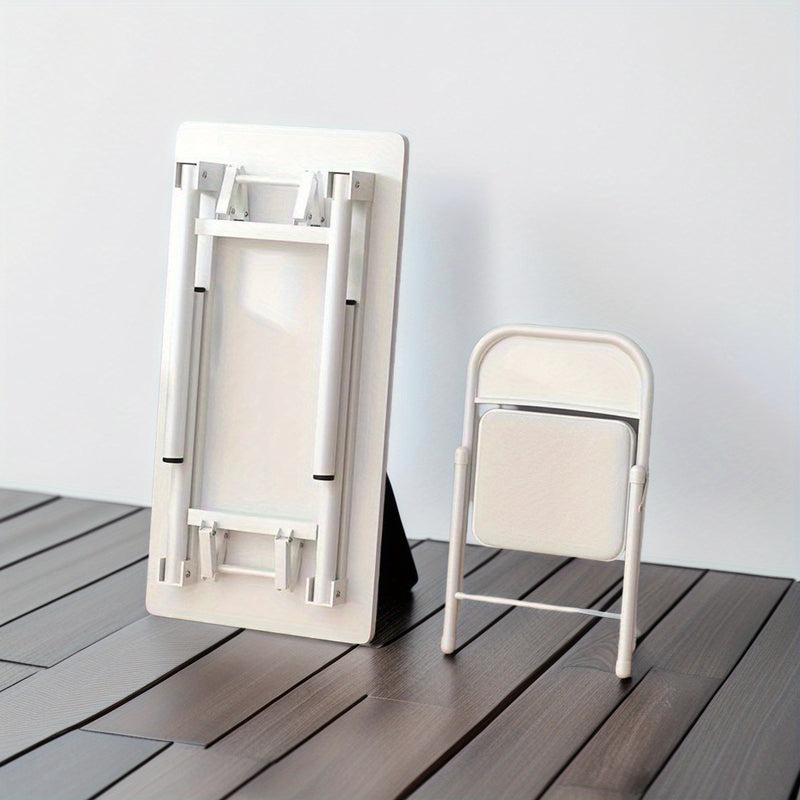 Escritorio plegable para computadora incluye silla, diseño compacto para hogar, dormitorio y espacios pequeños, estilo moderno, simple y elegante, adecuado para todas las estaciones.