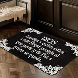 1pc Alfombra Ultra Suave Antideslizante, "Dios Bendiga a Quienes Entren en Este Hogar, Proteja a los que Se Van y Dan Paz a los que Quedan" Estilo Granja Moderna, Lavable a Máquina, Resistente al Desgaste, Adecuada para Cocina, Comedor, Pasillo, Baño, Do