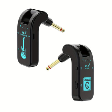 Sistema inalámbrico para guitarra de 2.4 GHz con batería recargable - Chip de alta calidad, 10 horas de duración, emparejamiento automático para guitarras eléctricas, bajos y más - Negro, transmisor inalámbrico para guitarra
