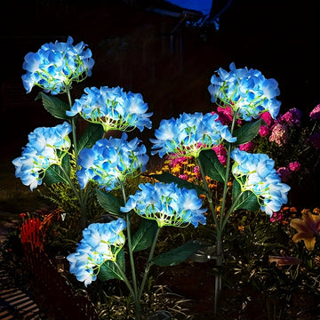 Farol Solar LED de Hortensia para Exteriores, Ideal para Jardines, Céspedes y Iluminación Decorativa Nocturna