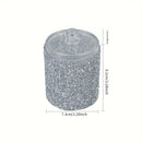 Tarro de Almacenamiento y Organización de 1 pieza con Incrustaciones de Diamantes para Muebles, Cocina, Baño, Belleza, Palillos de Dientes, Alfombrilla Redonda para Maquillaje, Cubierta para Mesa de Tocador, Caja Antipolvo Organizador