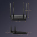 Enrutador inalámbrico WAVLINK AC1200 de doble banda (2.4GHz + 5GHz), enrutador WiFi Gigabit para hogar y juegos, 1 puerto WAN 10/100/1000Mbps, 2 puertos LAN 10/100/1000Mbps, compatible con MU-MIMO, formación de haz y LNA+PA, IPv6