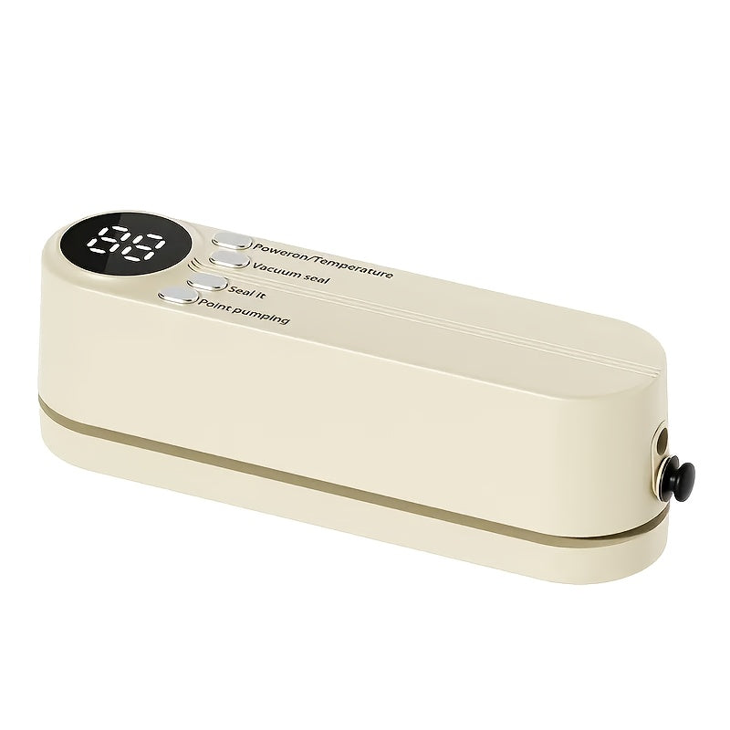 Maquinilla de sellado al vacío con luz indicadora LED, fuerte succión, conservación prolongada de alimentos, electrodoméstico compacto para cocina y picnics al aire libre