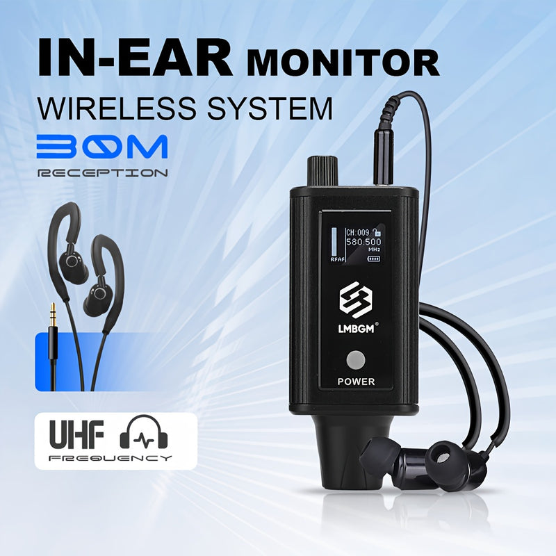 Sistema de monitoreo inalámbrico UHF LMBGM, recargable por USB, con auriculares, múltiples receptores, para escenario, estudio, iglesia, actuación, karaoke.