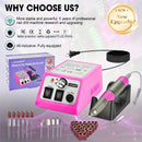 Kit profesional de taladro para uñas 2025, con mango de metal, 38 bandas de lijado, 11 puntas, base soporte y manual, ideal para manicura, pedicura y remoción de esmalte en gel, en casa o salón