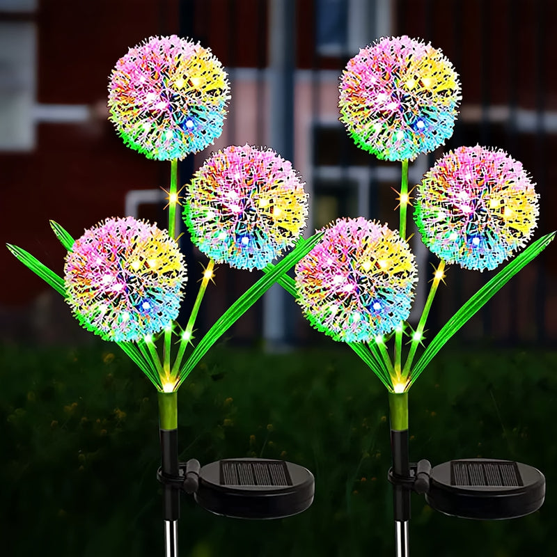 1 unidad de luz decorativa para jardín con energía solar, forma de diente de león, para exteriores, patio y césped