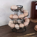 Portahuevos de acero inoxidable negro moderno - Organizador de cocina ahorrador de espacio para huevos