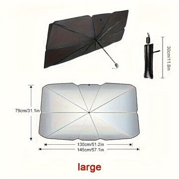 Parasol Plegable para Parabrisas de Automóvil, Protector Solar Anti-UV y Anticalor con Cubierta para Ventana Delantera