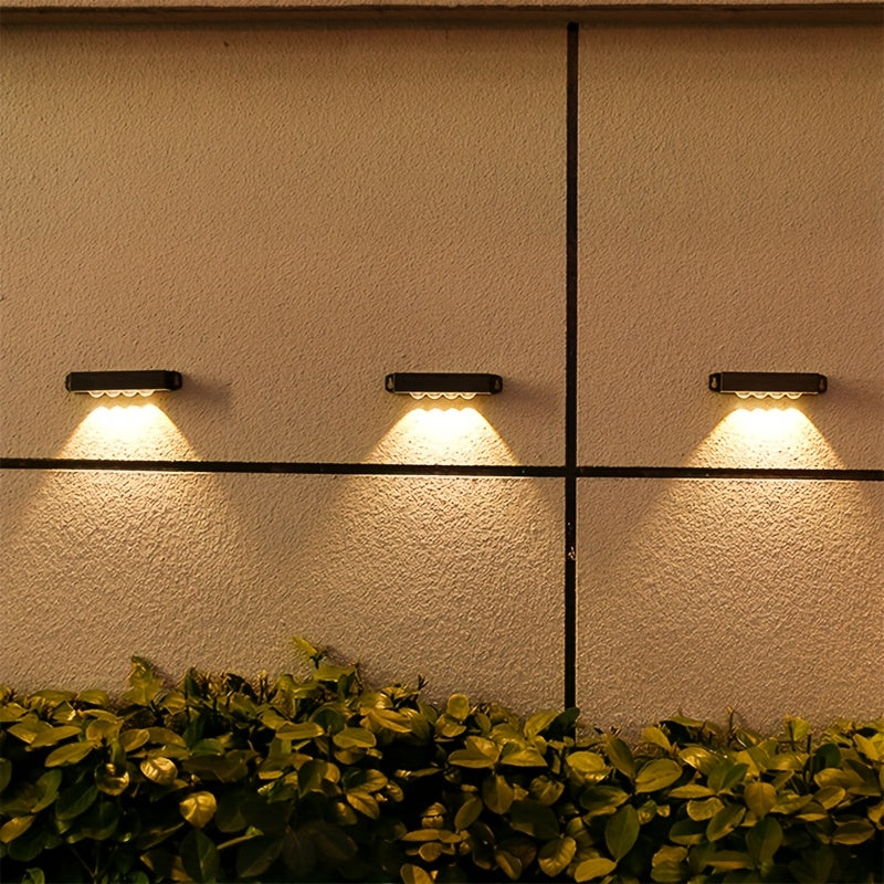 4 luces solares para pared exterior, 1 LED, 2 LED, 3 LED, 4 LED, alta calidad, luz para balcón, jardín, villa, área rural, cerca, ideal para pared exterior, garaje, patio