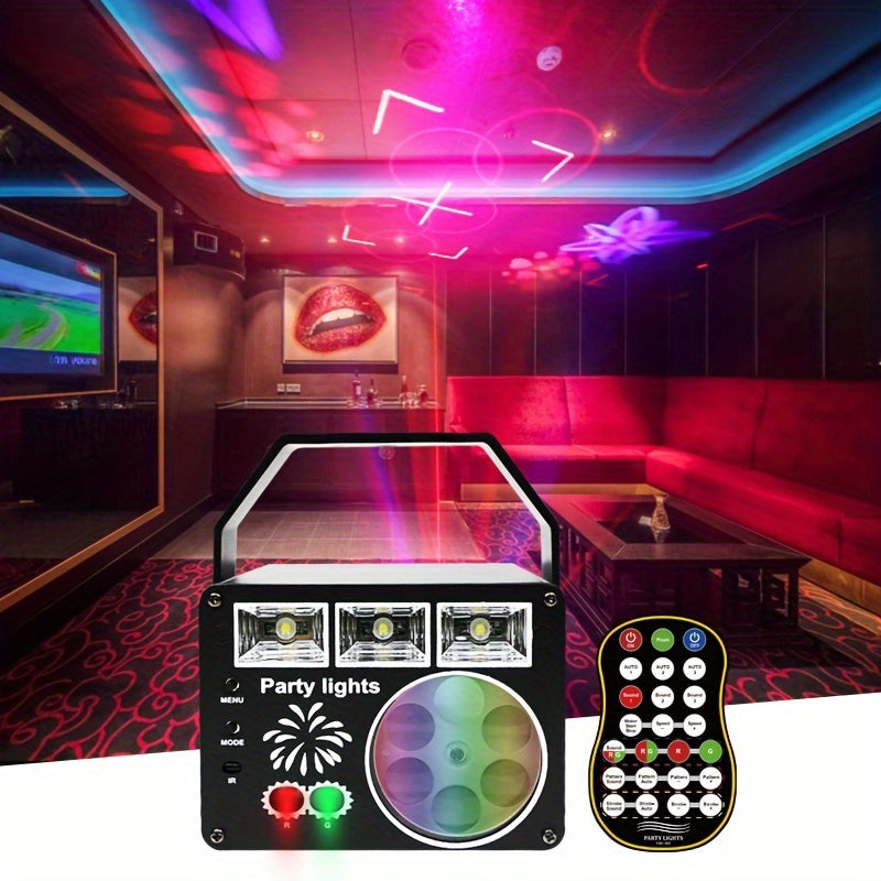 Proyector de Luz Estroboscópica LED con USB y Control Automático y por Voz - , Activado Remotamente para Fiestas, Raves y Decoraciones de Eventos (Lunes Cibernético, Navidad, Acción de Gracias, Día de los Muertos, Diwali)