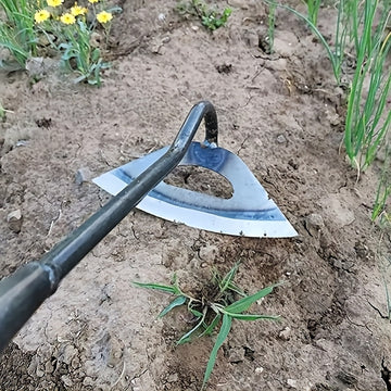 1pz Herramienta de Jardinería de Hierro Templado Hueco Premium con Mango Ergonómico - Rastrillo Manual para Eliminación Eficiente de Malezas y Cultivo en Huertos de Verduras y Camas de Flores, Resistente al Óxido