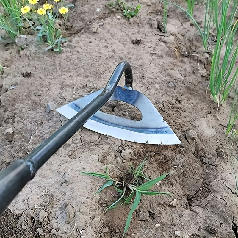 1pz Herramienta de Jardinería de Hierro Templado Hueco Premium con Mango Ergonómico - Rastrillo Manual para Eliminación Eficiente de Malezas y Cultivo en Huertos de Verduras y Camas de Flores, Resistente al Óxido