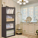 Caja de almacenamiento con 4 espacios, estante para libros de pared de piso a techo, con puerta, ideal para baño, sala, dormitorio o residencias estudiantiles, resistente al polvo