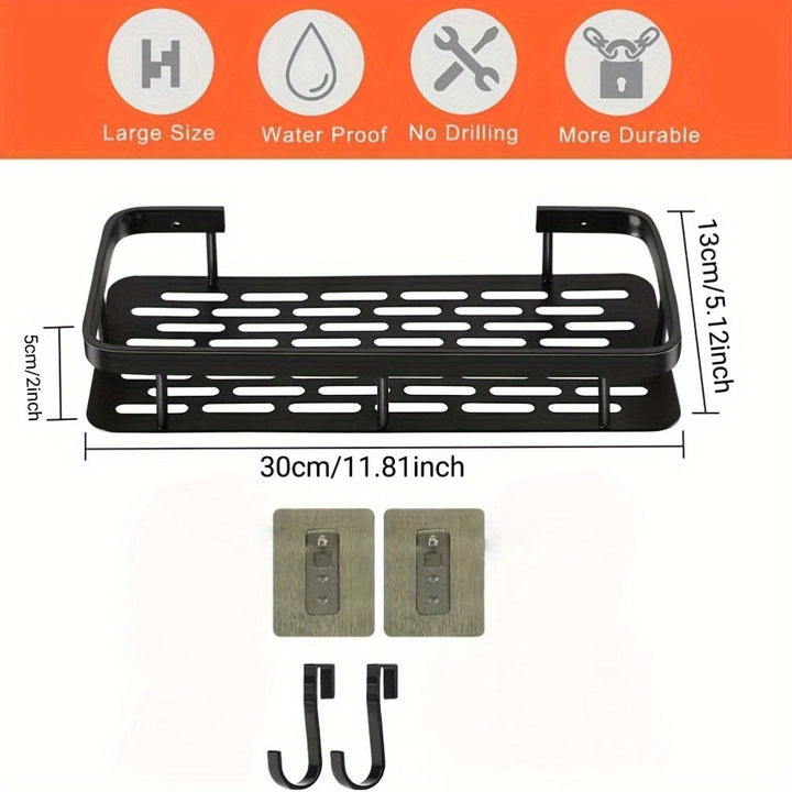 Estantes de pared que ahorran espacio para baño y cocina - Instalación sin taladro, plástico duradero, ideal para almacenar artículos de tocador, cosméticos y artículos varios, solución de almacenamiento para baño | Estantes de pared modernos | Estantes