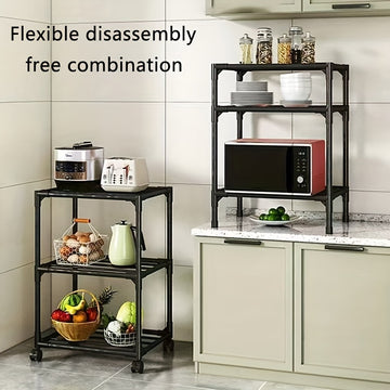 Carro de almacenamiento metálico ajustable de 6 niveles con ruedas y ganchos - Organizador multifuncional para cocina, dormitorio, baño y habitación de lavandería - Diseño que ahorra espacio para almacenar botellas de especias, utensilios, etc. | Estilo