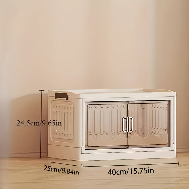 1pc Organizador de almacenamiento independiente de varios niveles, Gabinete de plástico de doble puerta para juguetes, snacks, ropa - Unidad de estanterías apilables versátiles para varios tipos de habitaciones, No requiere electricidad ni batería