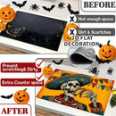 1pc Decoración de Estufa para Halloween - Esqueleto Mexicano, Revestimiento Antideslizante de Goma, Cubierta Plana Fácil de Instalar para Cocinas Eléctricas/Gas - Protector de Electrodomésticos y Decoración Festiva, Pieza Duradera en 2D