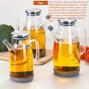 1pieza Tapa de Acero Inoxidable Botella de Aceite de 1000Ml Vidrio Borosilicato de Alta Resistencia al Calor y Frío Botella de Aceite y Vinagre con Gran Diámetro Botella de Aceite Impermeable para Verter Botella de Aceite para el Hogar con Gran Capacidad