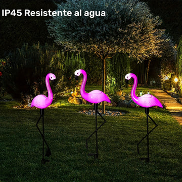 LCHPMY 1 pieza/2 piezas/4 piezas/3 piezas/2 juegos de luces LED solares con forma de flamenco, control táctil, batería recargable de níquel, decoración exterior de plástico con temática animal para jardín, césped, patio, estanque, patio trasero, Hallowee