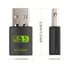 Adaptador WiFi Dual-Band 600Mbps 2.4GHz/5GHz, Tarjeta de Red Inalámbrica USB Compacta para PC y Portátil, Compatible con Windows XP Vista 7 8 10 11, Conexión Fiable, Adaptador Portátil para Oficina y Hogar, Profesionales