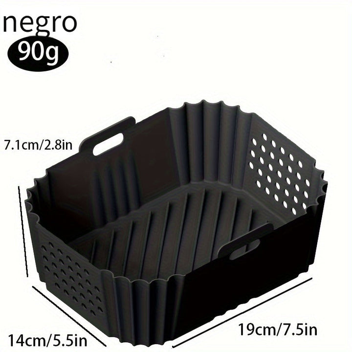 2pcs Revestimientos de Silicona para Freidora de Aire Ninja XL 9.5L & Modelos Dual - Accesorios Reutilizables para Canasta Antiadherentes Compatibles con AF400UK, AF451UK, Tower T17088 - Negro