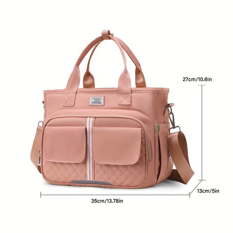 Bolsa de almuerzo aislada eonothem - Diseño estilizado de lana rosa con múltiples bolsillos, sin contacto con alimentos, perfecta para pícnic, viajes y uso diario, esenciales para pícnic | Textura de lana | Bolsa aislada