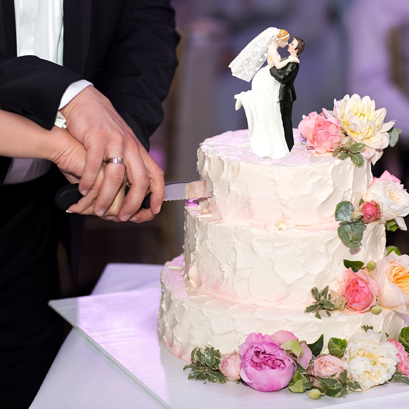 Decoración de pastel de boda elegante - Figura de resina de novia y novio, diseño estereoscópico 3D, perfecto para decoraciones de fiesta de boda, exhibición romántica de mesa, decoración de boda de pareja