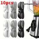 10pcs Clips Organizadores de Cables para Electrodomésticos de Cocina - Gestión de Cables Segura y Ordenada para Freidoras de Aire, Máquinas de Café, Batidors - Soportes de Cables de Plástico Ajustables en Negro y Blanco, Diseño Montado en la Pared para u