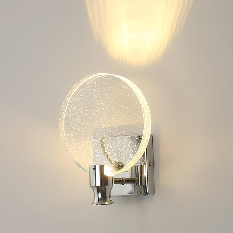 Lámpara de pared moderna y ajustable con cristal - Foco LED de estilo nórdico con acentos metálicos dorados, esfera de cristal brillante para sala de estar, dormitorio, tocador, baño y pasillo - Diseño creativo de montaje en pared, lámpara de pared | Lám