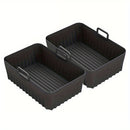 Revestimientos de Silicona para Freidora de Aire Ninja Dual Dz401 Dualzone, Revestimientos de Silicona Reutilizables para Freidora de Aire, Accesorios para Cesta de Freidora de Aire Antiadherentes, Bandeja de Repuesto para Hornear