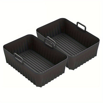 Revestimientos de Silicona para Freidora de Aire Ninja Dual Dz401 Dualzone, Revestimientos de Silicona Reutilizables para Freidora de Aire, Accesorios para Cesta de Freidora de Aire Antiadherentes, Bandeja de Repuesto para Hornear