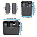 Microfono sin varillas recargable, 2 en 1 profesional con tecnología 2.4G, estuche de carga incluido, para laptop, entrevistas y recepciones, reducción inteligente de ruido
