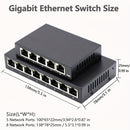 Conmutador de Red Gigabit 10/100/1000Mbps, 8 Puertos/5 Puertos, Carcasa Metálica, Alimentación USB para Escritorio, Adaptador Ethernet RJ45 Plug-and-Play con Cambio Automático MDI/MDIX Rápido, Ideal para Hogar/Dormitorio y Oficina - Múltiples Opciones de