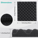 40pcs Paneles de Espuma de Alta Densidad Negros para Insonorización 30x30x3cm, Tableros Acústicos Retardantes de Llama para Estudios de Grabación, Salas de Conferencias, Estudios de Música, Estudios de Danza, Salas de Podcast, Salas de Juegos, Cines en C