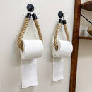 1 unidad de portarrollos de papel higiénico autoadhesivo de cuerda de cáñamo para pared, organizador de toallas para uso en el hogar