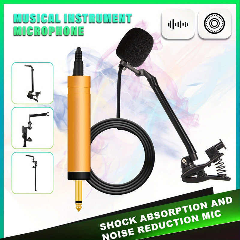 Cables Micrófono Portátil para Sax, 5M Cables Micrófono de Sax Alámbrico Portátil para Instrumento Musical de Saxofón, Violín, Guitarra para Escenario de Actuación
