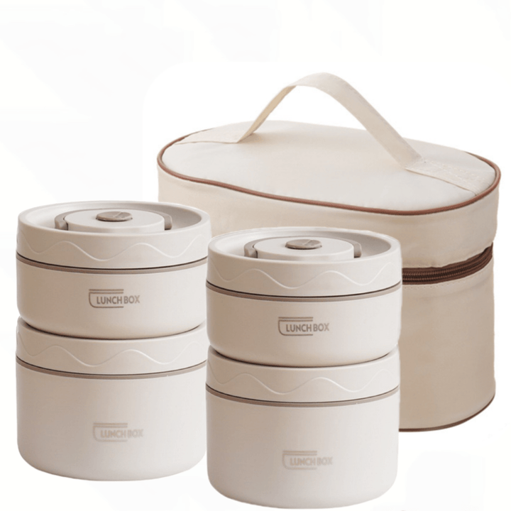 Juego de caja de almuerzo aislada y bolsa de acero inoxidable, a prueba de fugas, frescura y segura para microondas con asa para viajes escolares, regreso a la escuela.