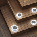 8/12 piezas de lámpara de suelo de cristal solar, iluminación de senderos solares al aire libre, montaje semienterrado, eficiencia energética, control de sensor de luz, sombra de plástico, batería de níquel, carga solar, solución de iluminación al aire l