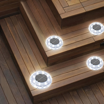 8/12 piezas de lámpara de suelo de cristal solar, iluminación de senderos solares al aire libre, montaje semienterrado, eficiencia energética, control de sensor de luz, sombra de plástico, batería de níquel, carga solar, solución de iluminación al aire l